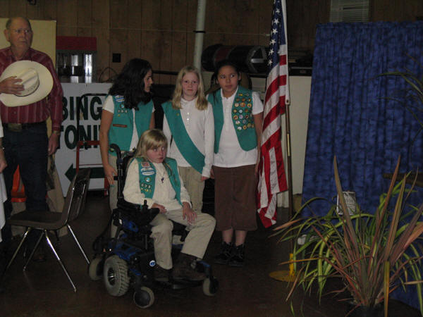 Girl Scouts present the colors